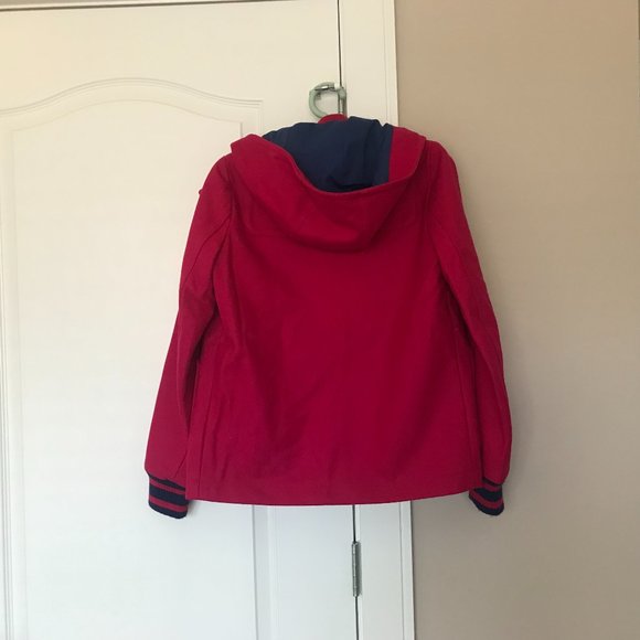 Lacoste Live Dark Pink Navy Blue Women’s Wool Blend Varsity Jacket Coat Size XS - Picture 2 of 7